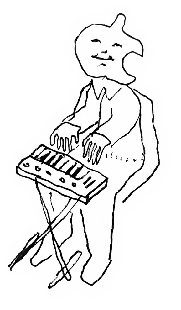 Self portrait with keyboard